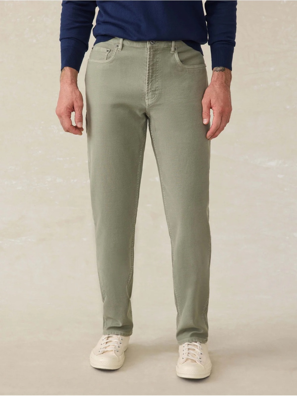 Faherty Men’s Stretch Terry 5-Pocket Pant - Faded Olive | 33